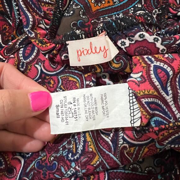 Pixley (S) Ivonne Halter Top - Stitch Fix Open Back Sleeveless Floral Blouse - Picture 8 of 12